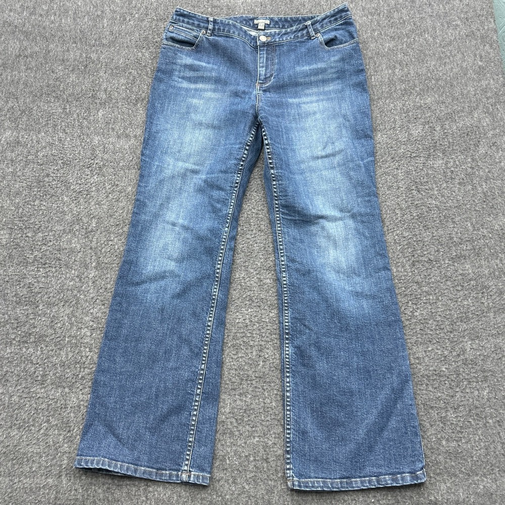 J. Jill Bootcut Jeans Women 12 Blue Stretch Denim Mid Rise